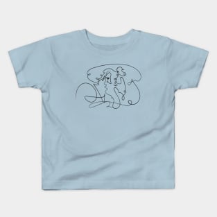 French Style Portrait Of A Lady Kids T-Shirt